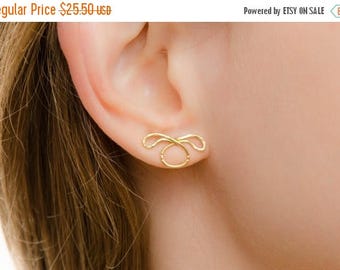 SALE - Easter Jewelry - Easter Bunny Gold Earrings - Easter Earrings - Bunny Stud Earrings