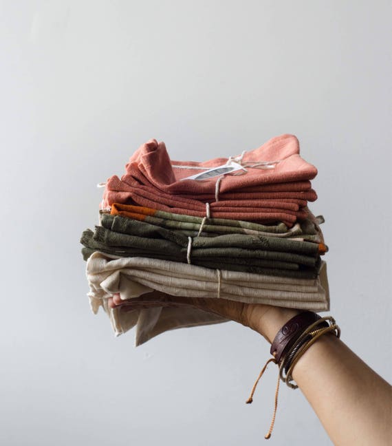 Set of 4 washed linen napkins
