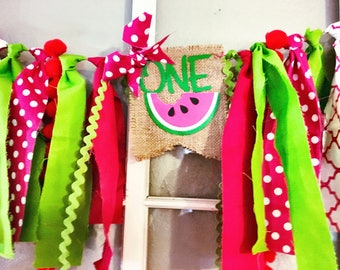 One-In-A-Melon Watermelon High Chair Banner