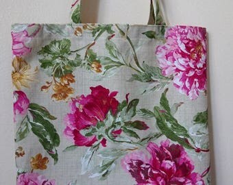 Shabby chic taste Peony Flowers shopping bag without linning