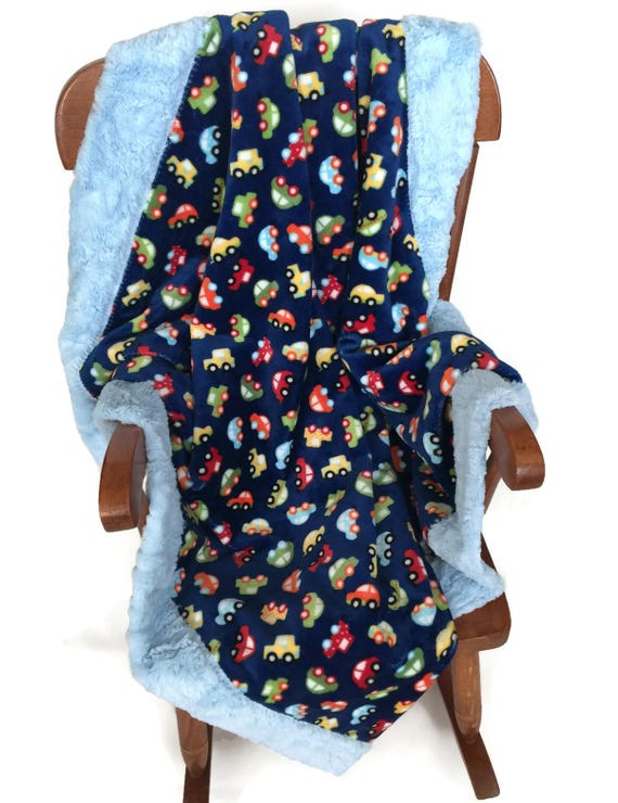 Boy Minky Baby Blanket / DoubleSided Minky Blanket / Baby Boy