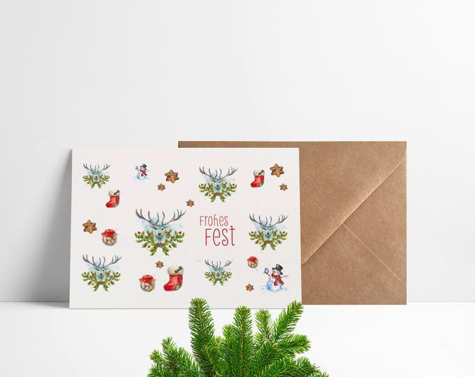 3x Christmas card/Happy Feast