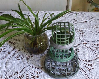 Three Vintage Flower Frogs