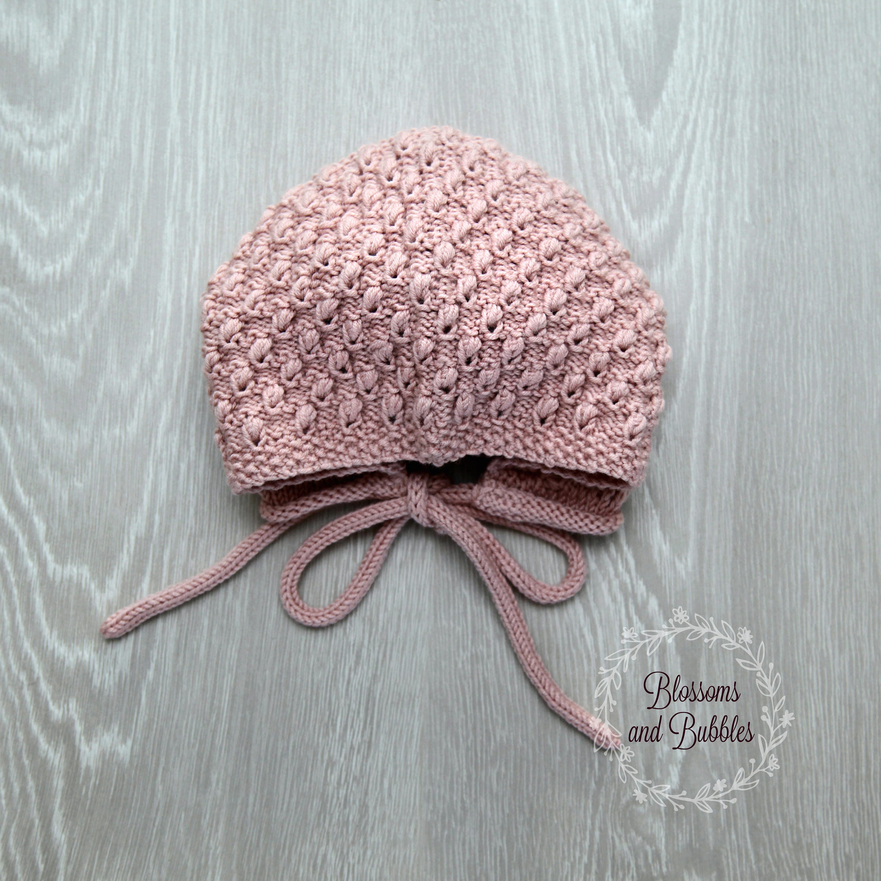 Newborn Baby Hand Knitted Bonnet Knitted baby bonnet Classic Bear baby hat free knitting pattern