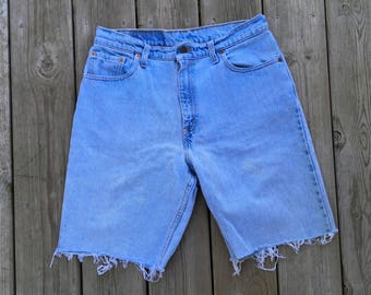 Vintage Distressed 550 Levi's Cut Offs Size 13