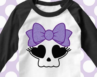 Skeleton with eyelashes svg, Skeleton with bow svg, girls Halloween svg, Skeleton face svg, SVG, DXF, Girl halloween svg, ghost svg, bow