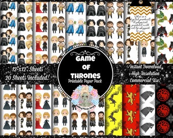 GAME OF THRONES Digital Paper, Game of Thrones Party, Game of Thrones Clipart, Game of Thrones Clip Art, Game of Thrones Baby, Digital Fabri