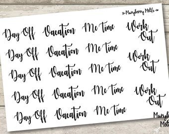 Personal Time Calligraphy Stickers for Planners, Calendars or Decoration!