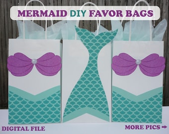 Mermaid Favor Bags/ Mermaid Party/ Mermaid Birthday/ Mermaid Party Supplies/ Mermaid Party Favor Bags/ Gift/ Candy/ Goodie/ Bags/ Bag/ Boxes