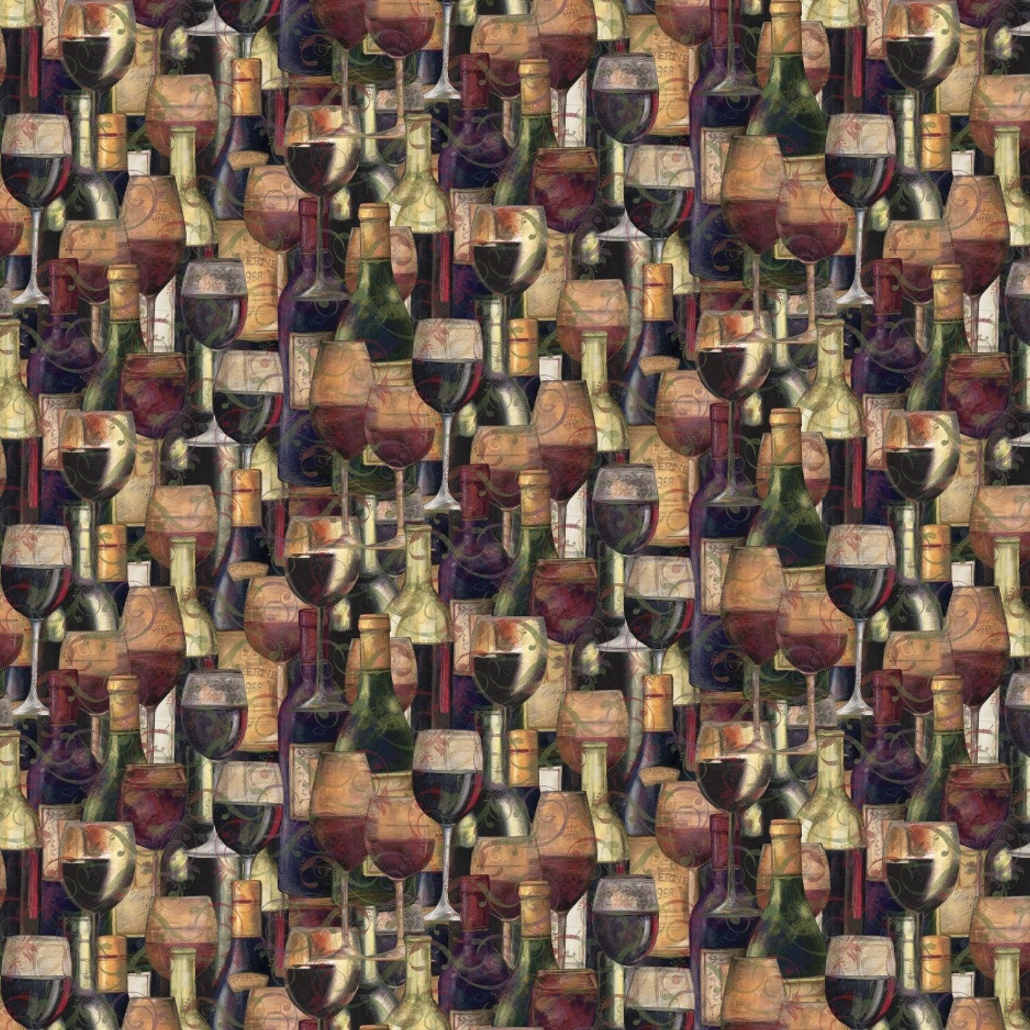 Wine Fabric Wine glasses Fabric Sonoma Country Tasting WIne