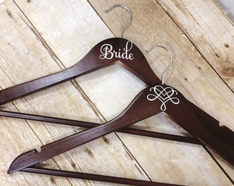 Set of 6 Wedding Hangers | Bridal Hanger Gift | Bridal Party Gift | Bridal Hanger | Custom Wedding Hanger | Bridesmaid Hanger