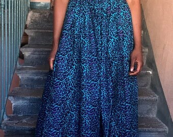 Long sundress blue Halter