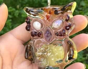 Mineral Owl Sun Catcher