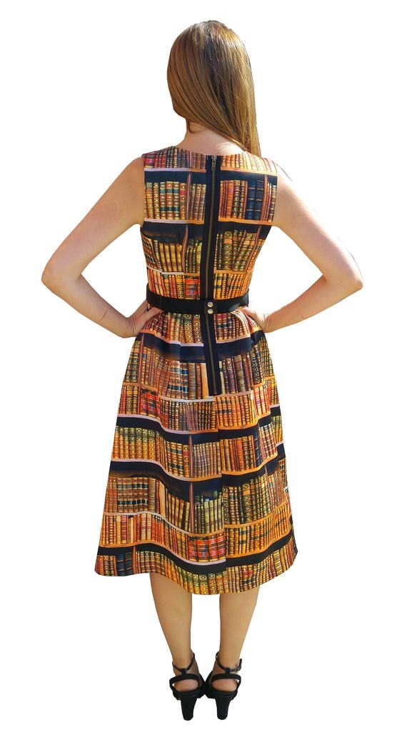 Library print dress