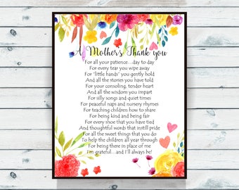 Mothers thank you | Etsy