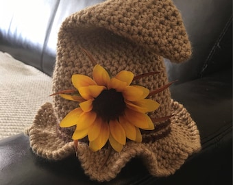 Newborn Scarecrow Hat, Baby Scarecrow Hat, Crochet Scarecrow Hat, Fall Baby Hat