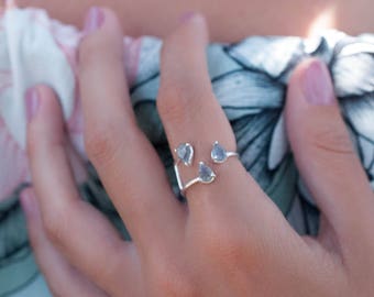 Rainbow Labradorite Sterling Silver Ring * Adjustable * Gemstone * Handmade * February Birthstone * Semi Precious Stone * Statement * Boho