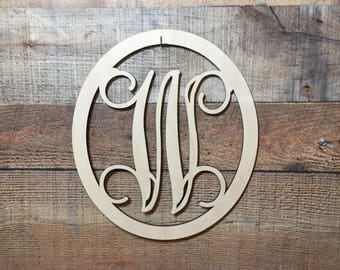 Wooden Monogram Letter door hanger, monogrammed wooden wreath, monogram door hanger,wedding gift, personalized monogram, front door