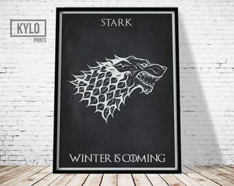 Game of Thrones Print, Game of Thrones, Winter is Coming, Jon Snow, Instant Download, Game of Thrones Fan, Movie Poster, Wall Art, Gift