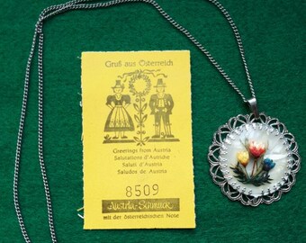 Vintage Austrian Floral Pendant