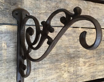 Decorative Large Planter Hook Rustic Cast Iron Wall Heavy Duty Decorative Large Planter Hook Rustic Cast Iron Wall Heavy Duty
