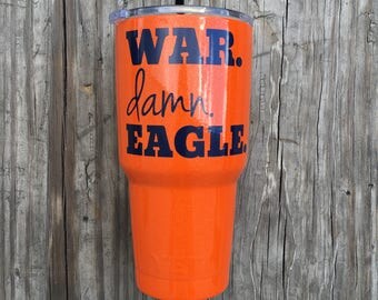 YETI Game Day Tumblers, Auburn YETI, Auburn University, Orange YETI, Auburn decal, vinyl decals for men, custom decals, personalized cup
