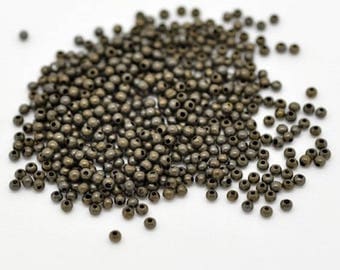 100 metal spacer beads 3 mm bronze