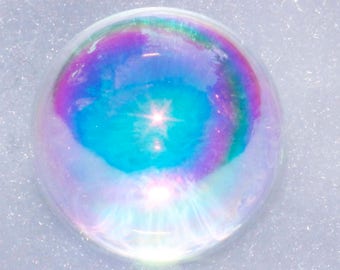 Angel Aura Quartz Crystal Sphere, Angel Aura Crystal Ball, Opal Aura Crystal Orb, Rainbow Aura Quartz Crystal Ball, 1" or 22mm Diameter