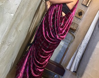 Fushia velvet dress