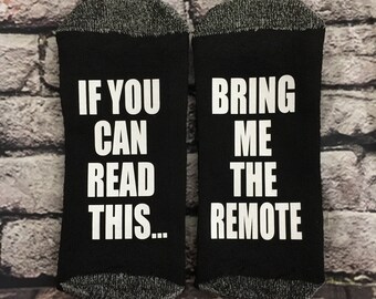 Remote Socks Funny Dad or Mom Socks! If you can read this bring me the remote SALE!