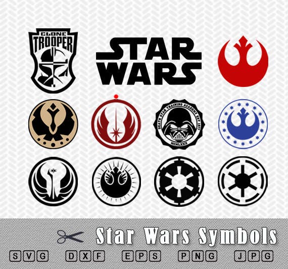 Star Wars Symbols Layered SVG PNG DXF Vector Cut File