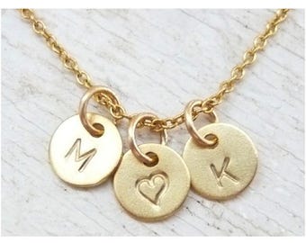 Gold 750/1000 uppercase initial personalized necklace (18 k)