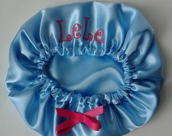 Satin Bonnet With Lettering