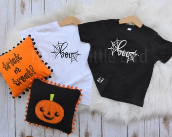 Kids BOO Halloween T-shirt black or white infant toddler