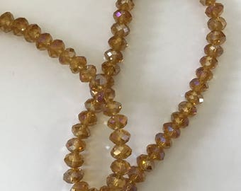 Golden Crystal faceted 8 mm for creation