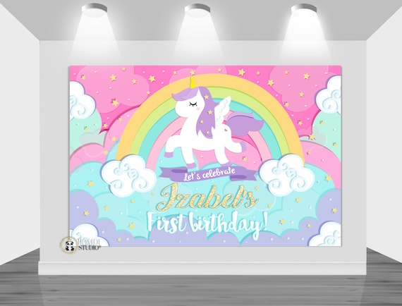 printable backdrop magical unicorn unicorn backdrop