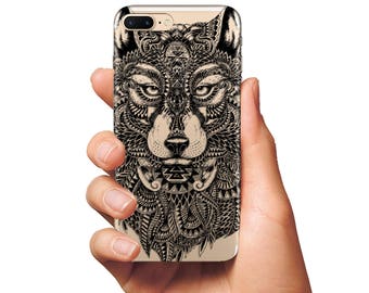 Wolf case iPhone case silicone clear case Samsung case iPhone 6 case wolf cover Samsung S7 Edge case Samsung S7 case iPhone 7 case Plus case