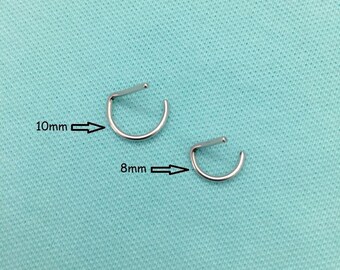 20g, 18g, 16g, Septum Ring, "D" Shape, Colors, Black, Rose Gold, Yellow Gold - 8mm, 10mm, 12mm SEPTUM Rings