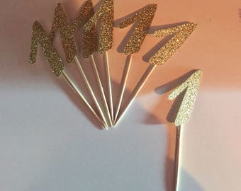 Number 1 cupcake toppers. Birthday cupcake toppers.