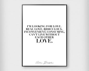 Carrie Bradshaw Quote 2 Print | Fashion | Black - White | Sex and the City - Typography - Poster