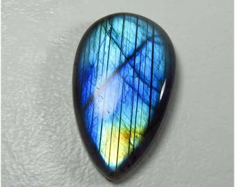 Spectrolite labradorite Gemstone, Blue Labradorite Loose. Natural Labradorite cabochon. 38x23 mm. blue flash labradorite jewelry use LBD-983