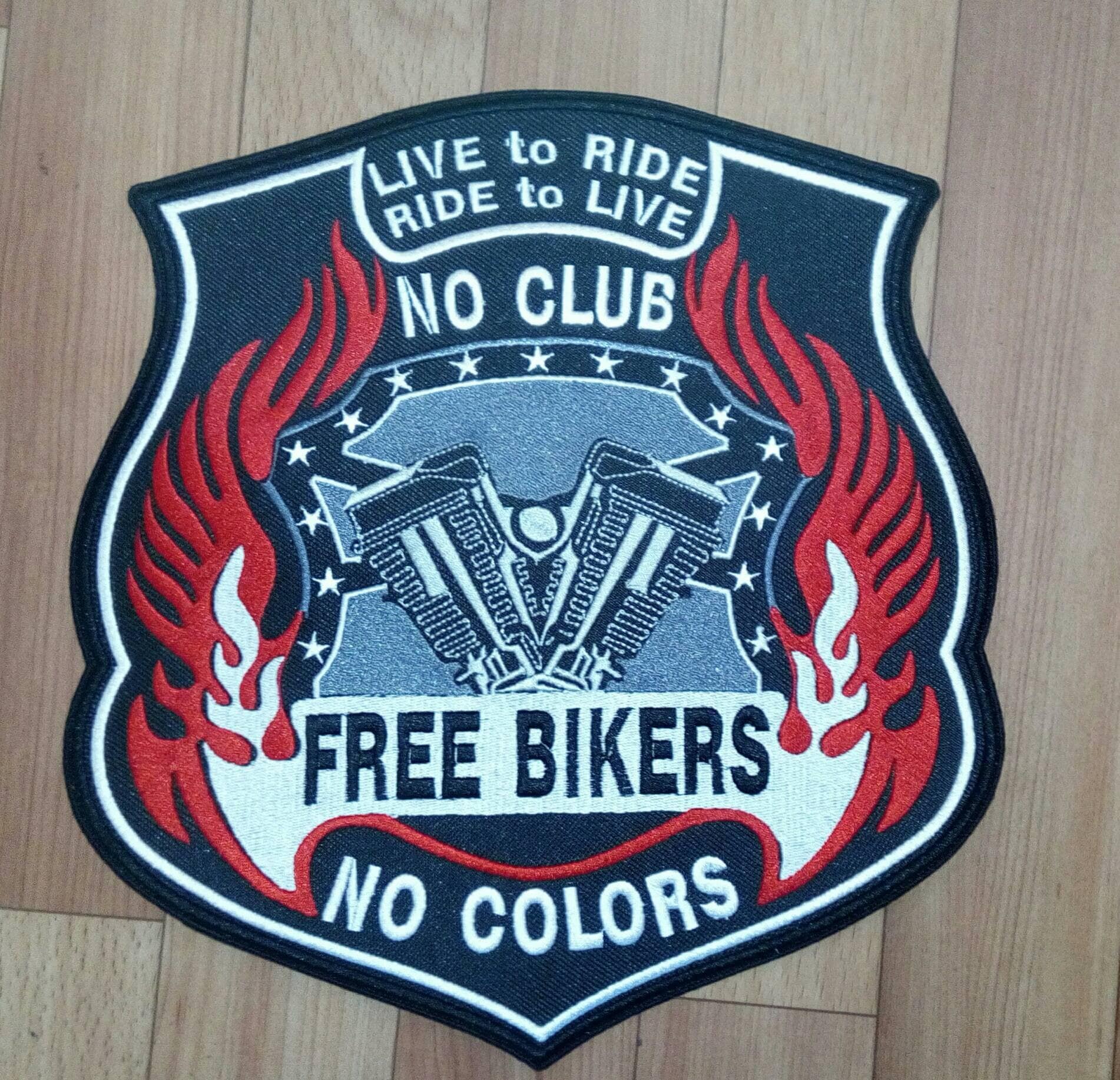 Large biker rider patch. Free biker patch. 11 inch
