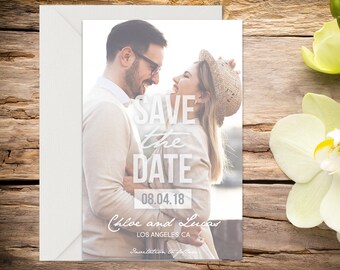 Printed Save the Date, Photo Save the Date, Classic Wedding, Romantic Wedding, Save the Date Template, Save the Date Card, Save-the-date