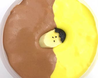Homemade Chocolate Banana Taffy Scented Slime 8oz - Smells So Yummy!