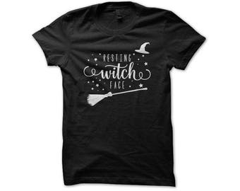 Resting Witch Face - Witch Shirt - Witch Please - Drink Up Witches - Halloween Broom - Halloween Costume - Ladies Women's Halloween Shirt