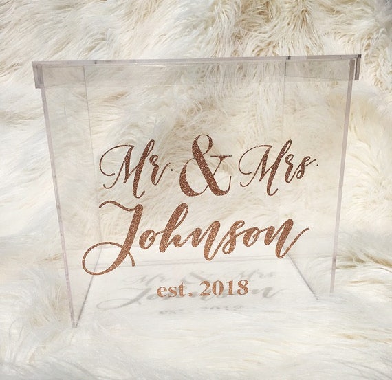 Personalized Wedding Card Box I Acrylic Card Box I Wedding