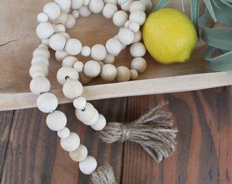 Wood Bead Garland- 4 ft. Single Strand