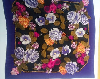 Oscar de la Renta Silk Scarf Floral
