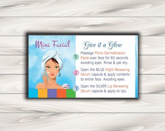 Rodan and Fields Mini Facial Card / Rodan + Fields Cards / Digital File / 3" x 5"-2