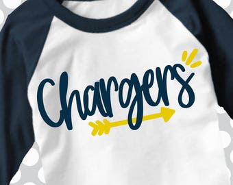 Chargers svg, Arrow svg, chargers Cut File, iron on, football mom, Silhouette, Printable iron on, Digital Download, Cricut, dxf, chargers
